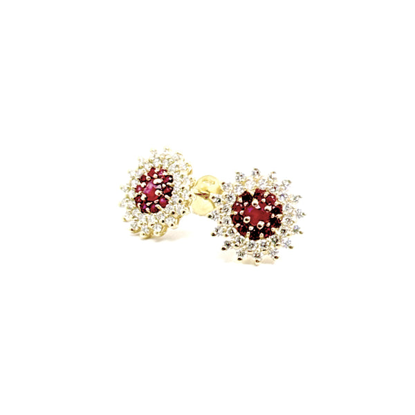 EZYO 0032 ORECCHINI SOLE DIAMANTI E RUBINI