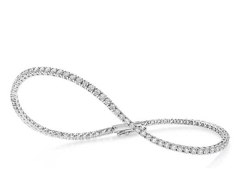 BF Bracciale tennis montatura a filo base quadrata.