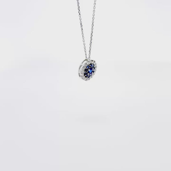 EZYC 0044 CIONDOLO SOLE CON ZAFFIRI E DIAMANTI