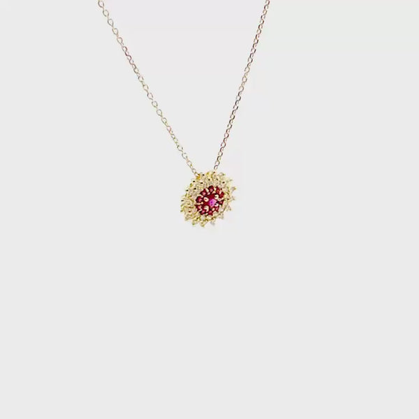 EZYC 0024 CIODOLO CUORE DIAMANTI E RUBINI