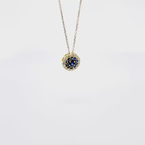EZYC 0043 CIONDOLO SOLE CON ZAFFIRI E DIAMANTI